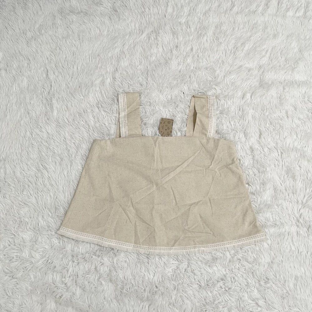 Women LAM & Linen Boho Crop Top and Skirt Set in Tan Size Medium - Picture 9 of 15